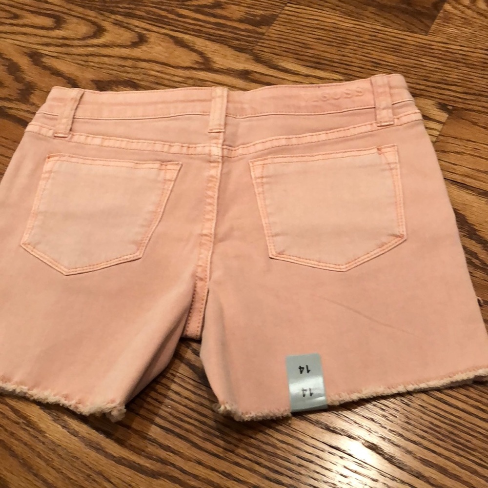 Girls peach denim shorts - Picture 2 of 4